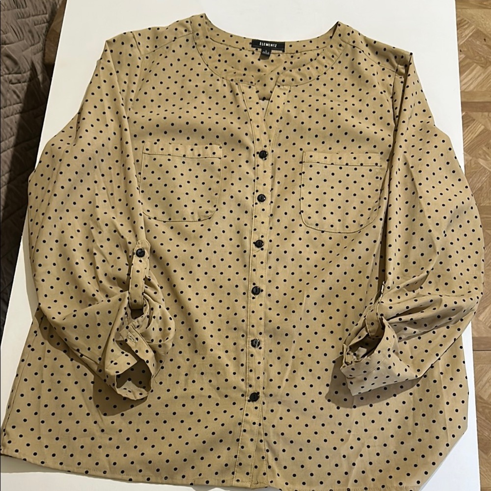 Tan Polka Dot Women’s Blouse